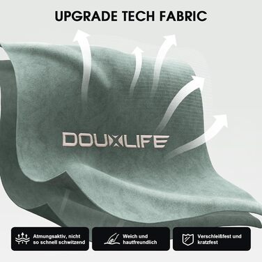 Ігровий крісло Douxlife з тканини з масажем, розширене сидіння з кишеньковими пружинами, ергономічний офісний стілець PC Gamer, крісло для геймерів з підніжкою та металевим каркасом, 158 кг, світло-зелений
