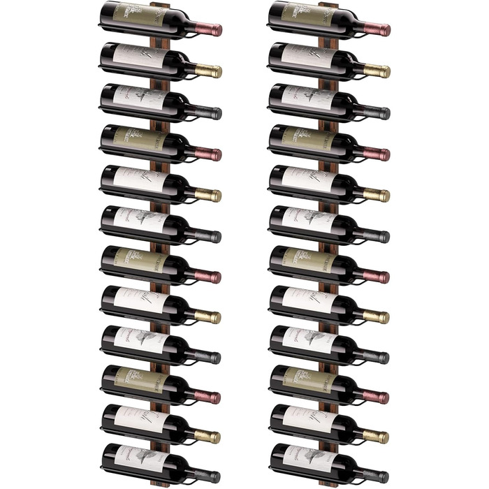 Настінна вітрина для вина B4Life на 12 пляшок, метал/дерево, чорний колір, для кухні, їдальні, бару