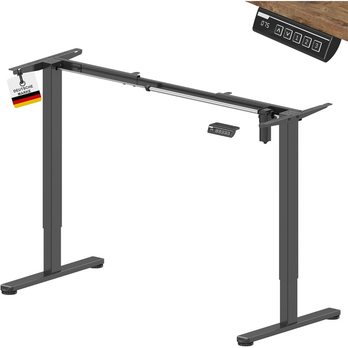 Електричний регульований стіл Albatros UP30 | Металеве підрамник, ніжки, підставка | Для робочих місць | Чорний