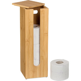 Туалетний папір для зберігання Relaxdays Бамбук, на 4 рулони, контейнер для туалетного паперу стоячий, HBD 42x13,5x13,5 см, натуральний
