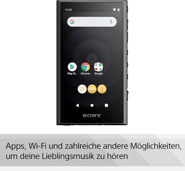 MP3-плеєр Sony Walkman NW-A306 з сенсорним екраном, 32 ГБ, до 36 годин автономної роботи, покращена якість звуку, Wi-Fi, чорний
