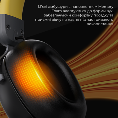 Бездротова ігрова гарнітура Ajazz AHM08 MAX Black Gray Yellow (AHM08-MAX-BGY)