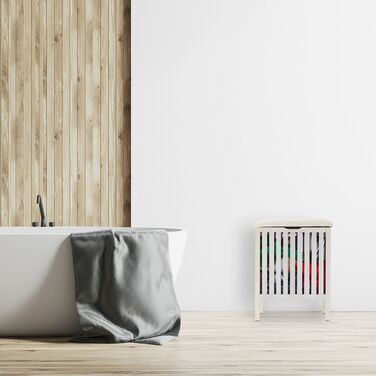 Кошик для білизни Relaxdays білого кольору зі стільчиком