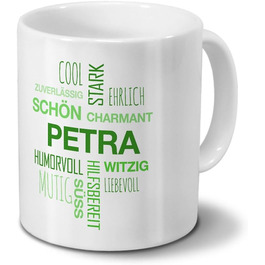Кружка - Petra Positive - Tagcloud - Іменна кружка, кружка для кави (зелена)