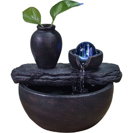 Настільний фонтан Zen'Light Soli з вазою 19x21x17 см чорний
