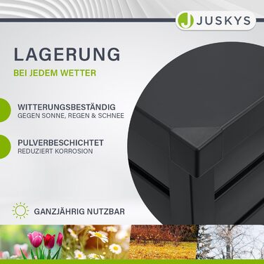 Ящик для зберігання вуличний Juskys Metall Limani 380л, водонепроникний, з замком, антрацит - для саду, подушок, меблів