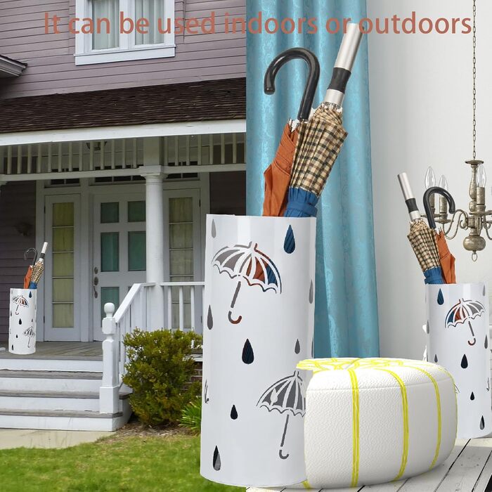 Підставка для парасоль під вхідну зону, вільно стояча, кругла металева, органайзер для парасоль, для дощовиків, тростинок, декору дому/офісу, вміщує 4-5 парасоль