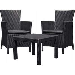 Комплект садових меблів Keter із пластику, сірий, 3 предмети