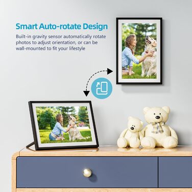 Цифровий фоторамка ARZOPA 15.6 дюймів: безлімітний хмарний сховище, віддалена передача фото та відео, FHD сенсорний екран. Подарунок на святкові дні. Модель D15 (Чорний)