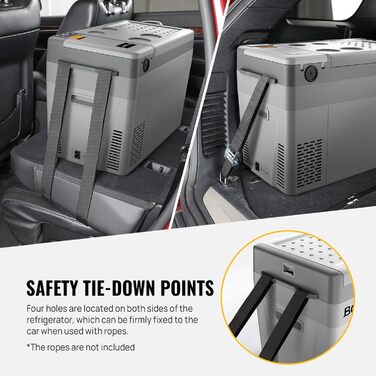 Автохолодильник BougeRV CRPRO Kompressor 29L: -22℃~10℃, 12/24V DC, 110-240V AC. Для авто, кемпінгу, подорожей. Оновлена версія (сірий)