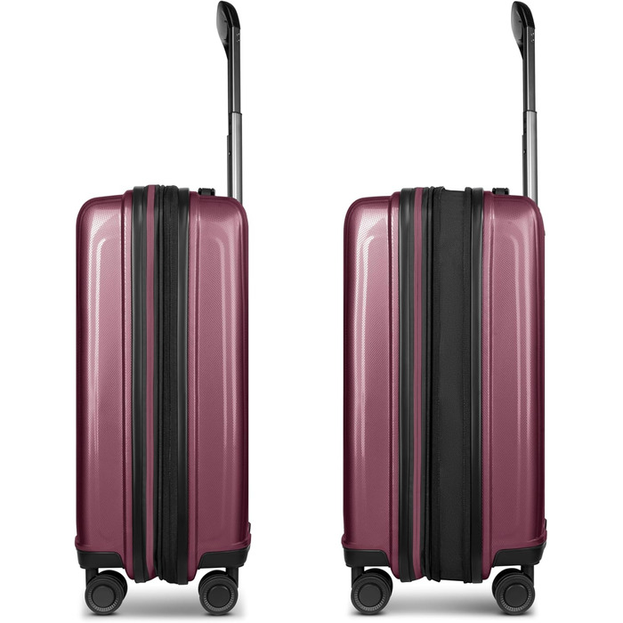 Набір валіз REDOLZ Essentials 14: S (55 см), M (66 см), L (77 см) | Розширювані, з відділом для ноутбука, TSA, 4 колеса | Колір: Aubergine Metallic