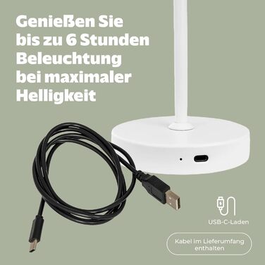 Стійлампа Dyberg Larsen Stockholm 2.0 Indigo Blue | Бездротова лампа для столу | Нічна лампа з акумулятором 6 годин | Лампа для читання в приміщенні та на вулиці | LED лампа данського дизайну (Біла - Модель 2.0)