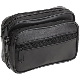 СУМКА НА СТЕГНАХ SOTALA LEATHER - Гаманець на пояс, сумка на пояс, поясна сумка, гаманець, портмоне, натуральна шкіра чорного кольору