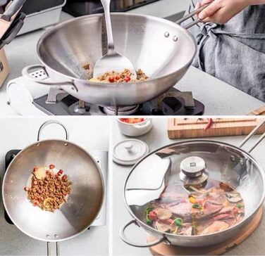 Вок Zwilling TwinNova 30 см з кришкою, 2 шт. - нержавіюча сталь, для всіх плит, не потребує покриття, стійкий до миття в посудомийній машині