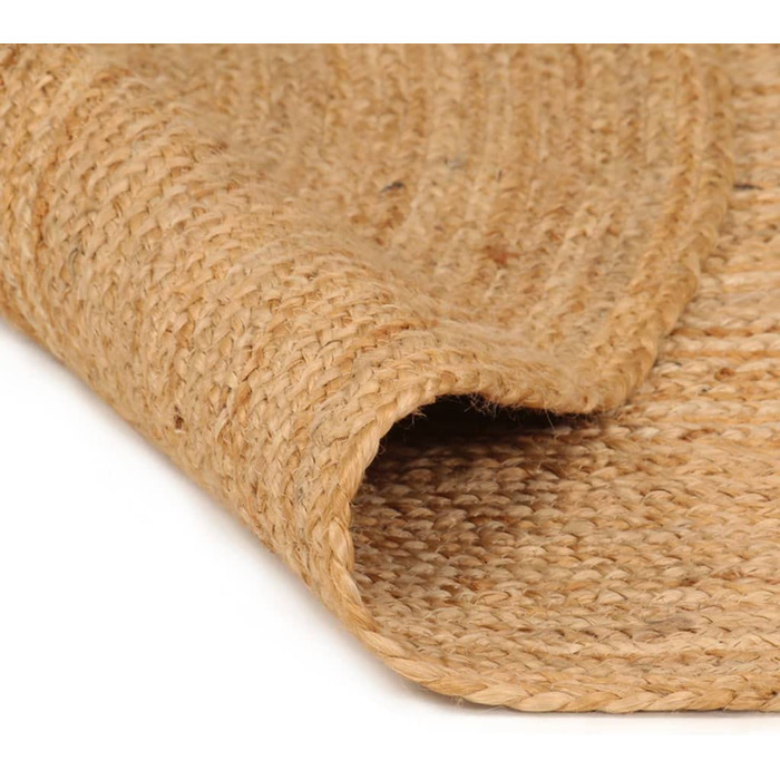 Килим VidaXL ручної роботи джутовий Плетений круглий килим для вітальні 150 см (240 см)