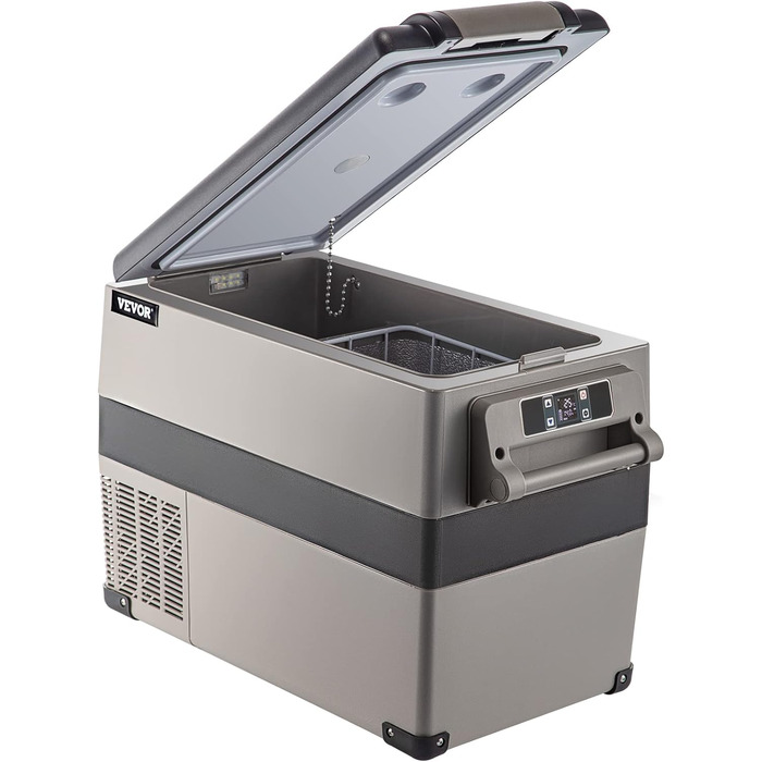 Автохолодильник VEVOR 35/45л нержавіюча сталь 12/24V, 220V: портативний компресорний кулер для авто, вантажівок, кемпінгу (-20°C до +20°C)