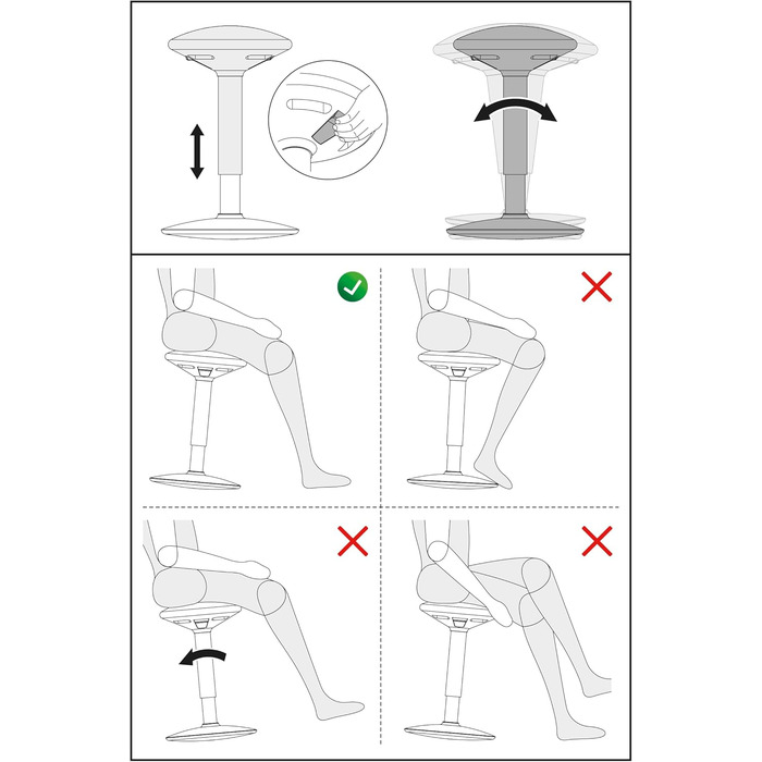 Ергономічний офісний стілець-трансформер 2-в-1 з регулюванням висоти (чорний) | Стілець для здорової спини