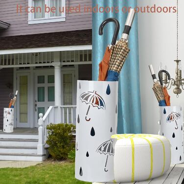 Підставка для парасоль під вхідну зону, вільно стояча, кругла металева, органайзер для парасоль, для дощовиків, тростинок, декору дому/офісу, вміщує 4-5 парасоль