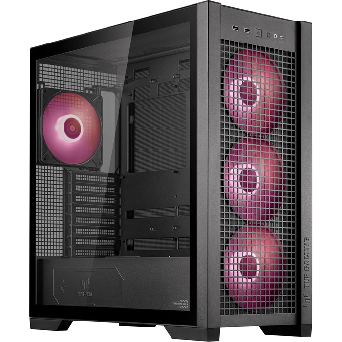 Корпус ASUS TUF Gaming GT302 ARGB Mid-Tower ATX, 4 шт. 140мм ARGB вентилятор, сітчаста передня панель, чорний