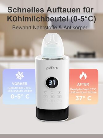 Підігрівач для пляшечок KOSTTE - універсальний, для грудного молока та суміші (білий)