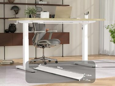 Електричний підйомний стіл Devoko 180x80 см, ергономічний комп'ютерний стіл для роботи сидя-стоячи з подвійним мотором, пам'яттю та USB-C (Дуб/Білий)