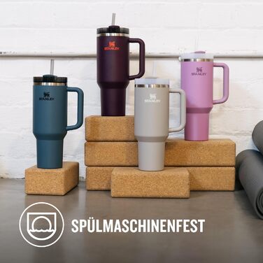 Термопляшка Stanley Quencher H2.0 Flowstate 1.2L з трубочкою - блакитний сосна (Blue Spruce)