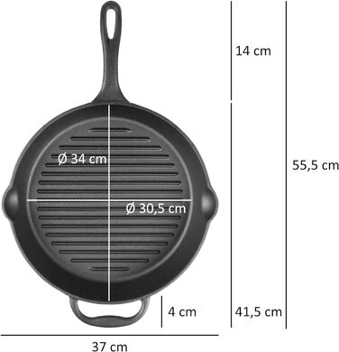 Чавунна сковорода-гриль 34 см BBQ-Toro