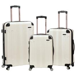 Набір валіз Rockland London Hartschalen 3шт (20/24/28 см), білий. Валізи з жорстким корпусом та колесами
