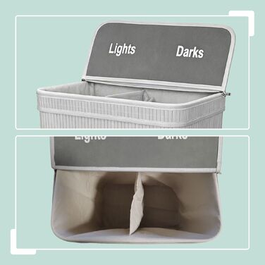 Кошик для білизни Relaxdays з бамбука з 2 відділеннями