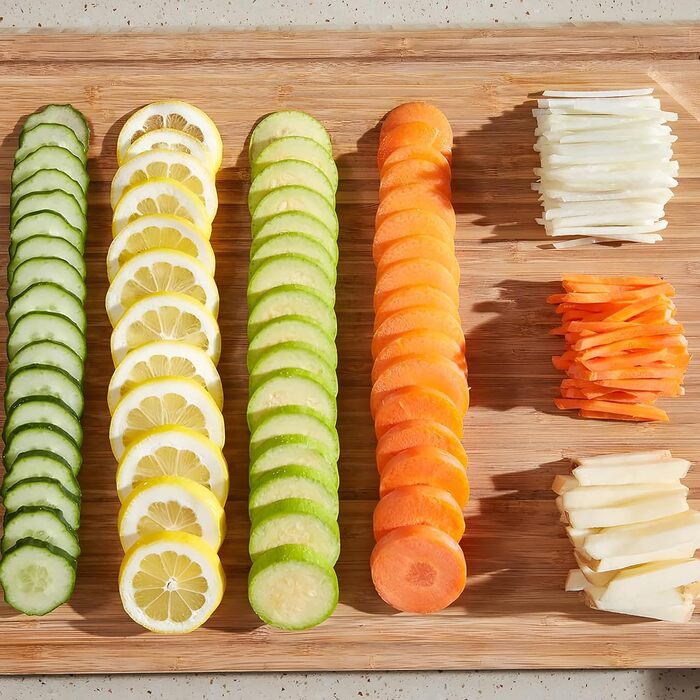 Набір для нарізання овочів 5-в-1: регульована товщина 0,1–8 мм, для кухні, з очищувачем, темно-синій