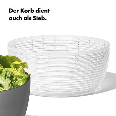 Салатниця-швидкообертач OXO SteeL з нержавіючої сталі з кришкою – для миття та сушіння салату. Нержавіюча сталь, велика