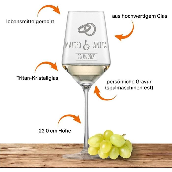 Келих для білого вина Schott Zwiesel Riesling з гравіюванням (кільця 02) - макс. 60 символів