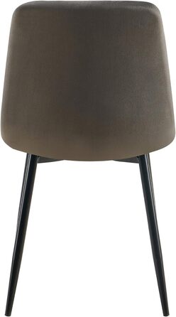 CLP Комплект обідніх стільців 4 шт. з велюру Asti, зручні кухонні стільці з м'яким сидінням, стільці для обідньої кімнати з підлокітниками, витримують до 150 кг, колір: антрацит