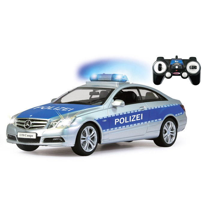 Модель Mercedes-Benz E350 Coupe Polizei 1:16 JAMARA 410023, 2.4GHz, срібно-синій – поліцейська сирена, сигналізація, світлові ефекти