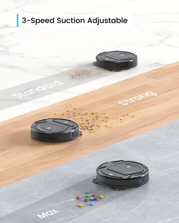 Робот-пилосос LEFANT M210P: потужність 2200 Па, тиха робота 55 дБ, Wi-Fi, Bluetooth, Alexa, керування через додаток, час роботи 120 хвилин, для шерсті тварин та твердих поверхонь