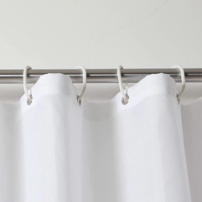 Біла завіса для душу Hayret дуже широка подовжена для ванної та душу у ванній кімнаті, завіса для ванної з 100 поліестеру, що захищає від цвілі і водонепроникна, можна прати за допомогою фіранок (200x200)