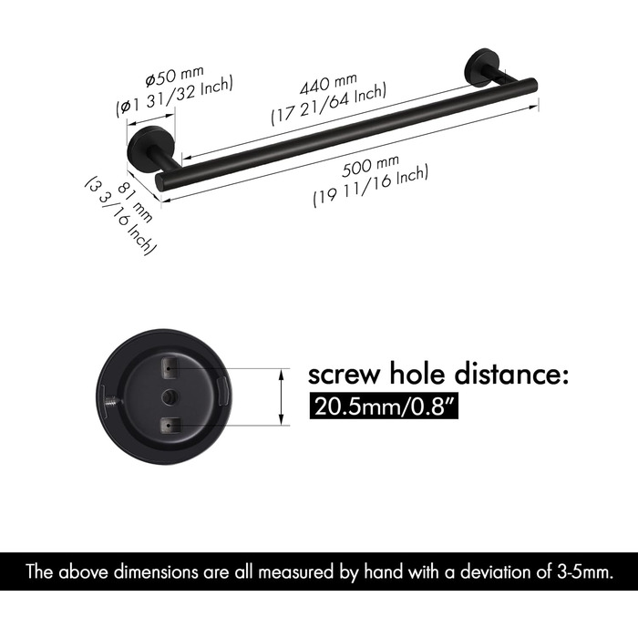 Тримач для рушників KES, стійка для рушників, нержавіюча сталь SUS304, настінний, органайзер, 70 см, шліфований, A2000S70B-2