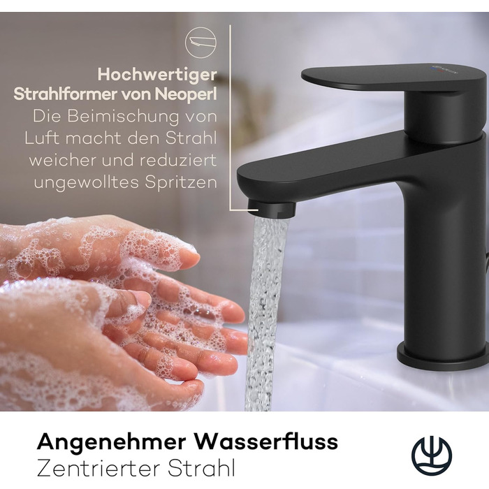 Змішувач для ванної кімнати KLUDI-X1 низького тиску з виливом 95 см, водозберігаючий, з керамічним картриджем, чорний матовий, з 3 штуцерами (для бойлера)