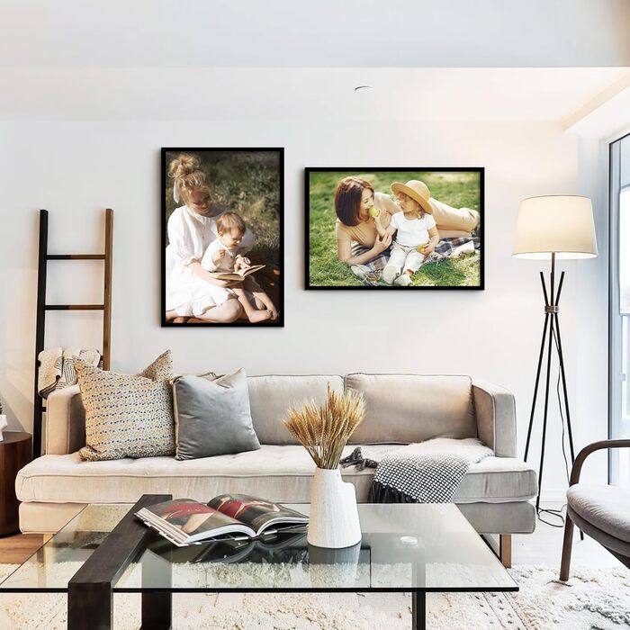 Набір фоторамок 3 шт 70x50 см Чорні дерев'яні рамки для фото, картин, постерів 61x91.5 см