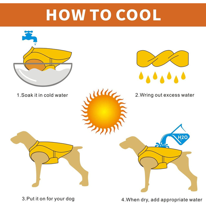 Жилет для собак Mosucoirl, літня куртка для собак, повітропроникний жилет, випарна куртка для захисту від спеки, літня куртка для собак, для занять спортом на відкритому повітрі, прогулянок, полювання, тренувань (Жовтий, S) Жовтий S