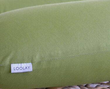 Подушка для вагітних LOOLAY - подушка для годування - подушка для сну на боці, 100% бавовна, знімний чохол, подушка для сну під час вагітності (сірий) (190 см, зелений)
