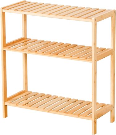 Стелаж бамбуковий Floordirekt Bambus Regal, 3 яруси, 66 x 60 x 26 см (Kansas)