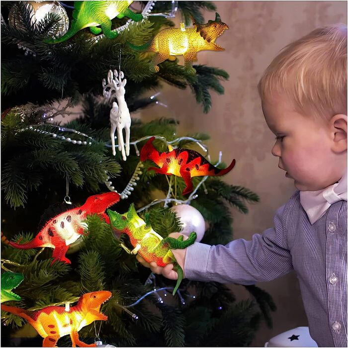 Світлодіодна гірлянда у вигляді динозавра NLNEY 20-ї серії, Дитяча кімната з таймером, декоративна лампа у вигляді фігурки динозавра, дитячий день народження, Дитяча забавна нічна