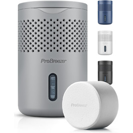 Зволожувач повітря Pro Breeze Osmo – безшумний, з можливістю поповнення – для дому, спальні, шафи, авто – міні-зволожувач без живлення – таблетка 700г (до 100 днів) сірий
