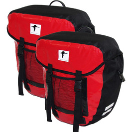 Міцна велосипедна сумка Red Loon 2 шт. з брезенту вантажівки водонепроникний подвійний кофр для багажної полиці червоно-чорного кольору