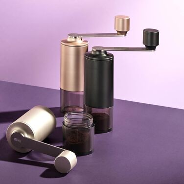 Кавомолка ручна AdHoc MC13 Moro з керамічним жорном CeraCutXL та DirectDrive | Для еспресо, фільтра, френч-пресу | З регулюванням помелу та CAP-системою | Колір: мідь