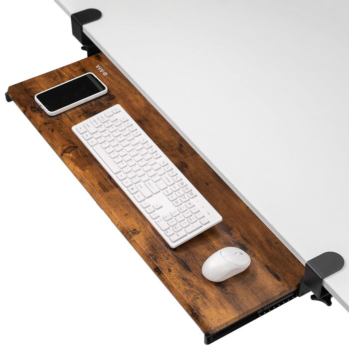 Висувна платформа для клавіатури VIVO, 27x11 дюймів, біла, з міцним кріпленням, сумісна з комп'ютером