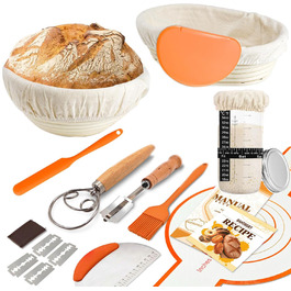 Набір для розпирання хліба (10 шт.), 23 см, для закваски, з лопаткою та лімі, аксесуари для випічки, для початківців