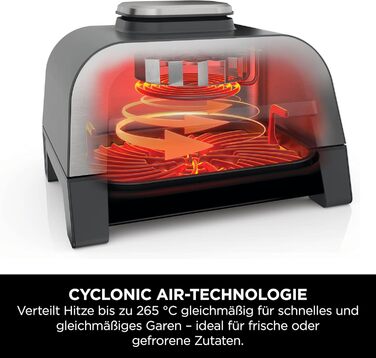 Ninja MAX 6-в-1 гриль та фритюрниця з гарячим повітрям для дому, 6 функцій приготування, об'єм 3.8 л, цифровий термометр, сірий/срібний, DG551EU