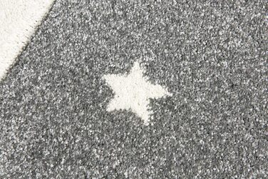 Лівонський дитячий килим для дитячої кімнати, дитячий килим з хмарами, зірками, сріблясто-сірий, білий (160 см в діаметрі)